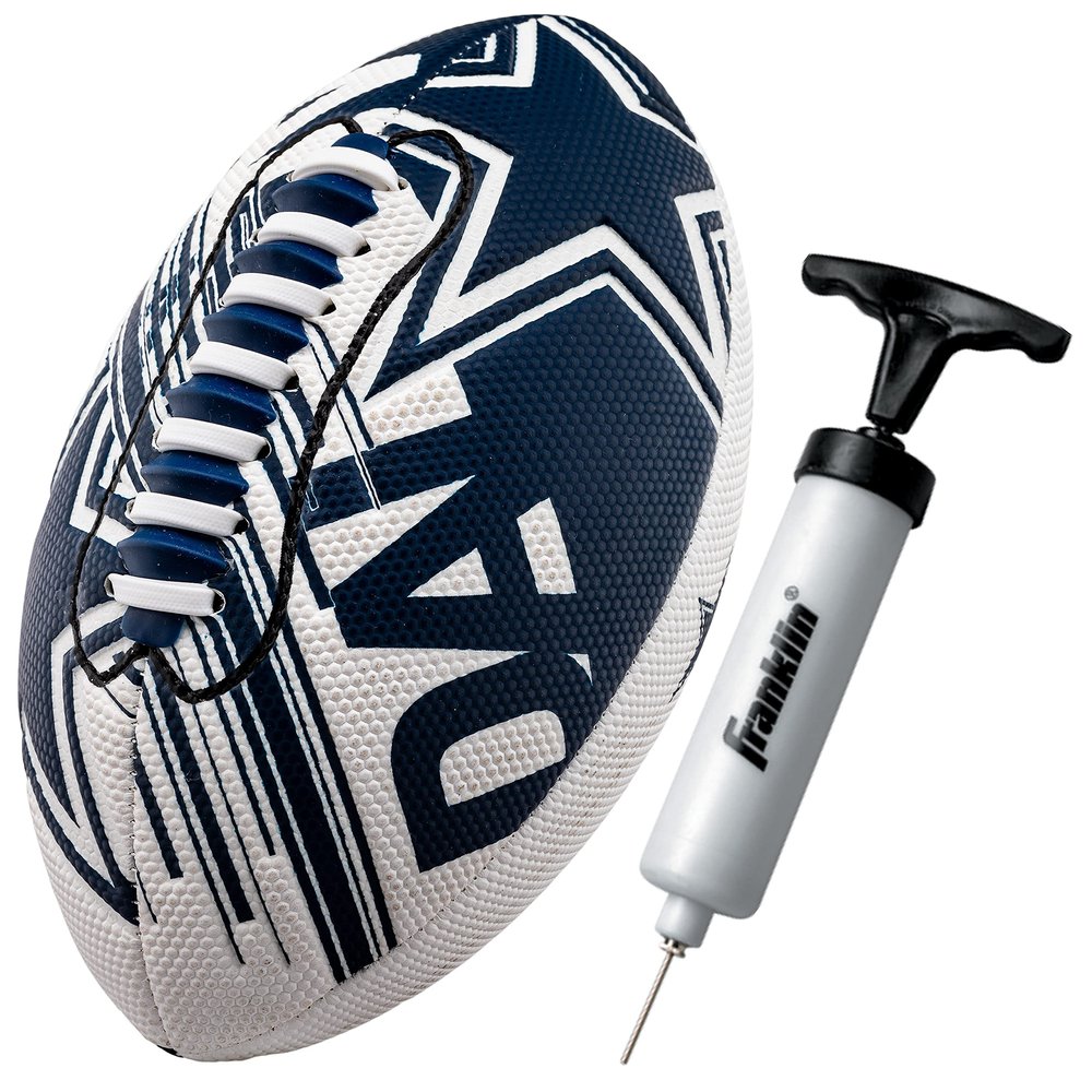 Franklin Sports NFL Dallas Cowboys Football - Youth Mini Football - 8.5" Junior Size Ball - SPACELACE Easy Grip Texture- Perfect for Kids