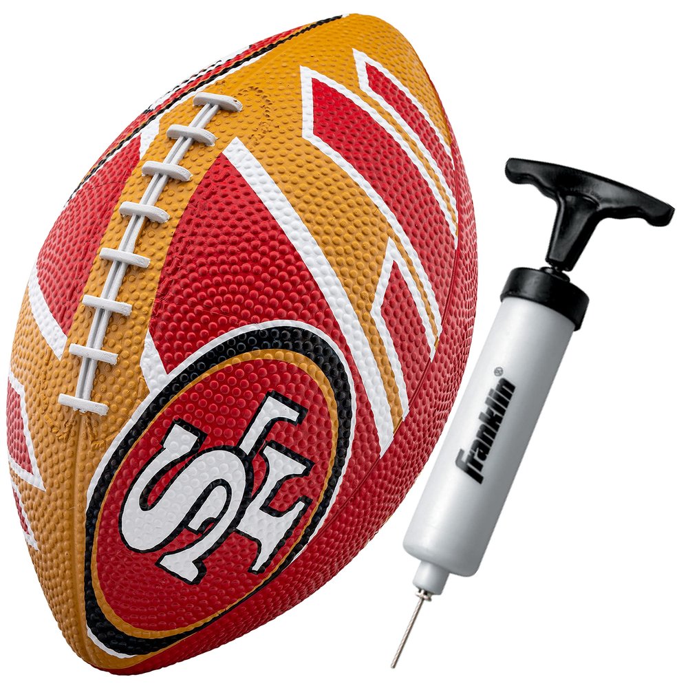 Franklin Sports NFL San Francisco 49ers Football - Youth Football - Mini 8.5" Rubber Ball - Perfect for Kids - Team Logos and Colors