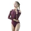 Baiwu Dance 119141011 Long Sleeve Lace Leotards Ballet Dancewear Leotards for Women (M, Wine) view 1