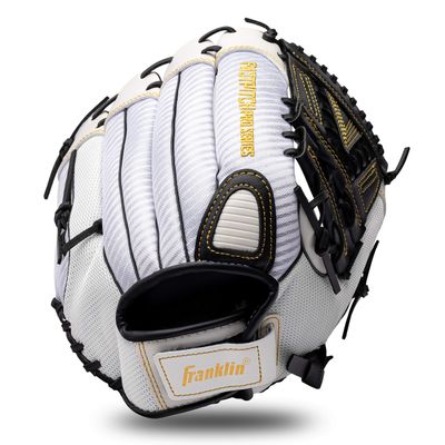 Franklin Sports Fastpitch Softball Glove - Fastpitch Pro - Adult and Youth Softball Mitt - Infield and Outfield - Right Handed Glove - White/Gold - 12" Righty