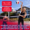 Franklin Sports Pro Quad Volleyball Kerri Walsh Jennings Edition- Volleyball Meets 4 Square - Complete Net System, Jumbo and Traditional Volleyballs Included, Boundary Kit/Line Markers view 3