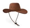 Cowboy Hat, Sun Hat Faux Felt Leather Suede Travel Cap Western Hat Outdoor Sun Protect Brown view 2