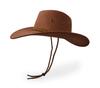 Cowboy Hat, Sun Hat Faux Felt Leather Suede Travel Cap Western Hat Outdoor Sun Protect Brown view 3