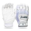 Franklin Sports Adult MLB Shok-Sorb X Batting Gloves, Adult Large, Pair, White/Chrome view 1