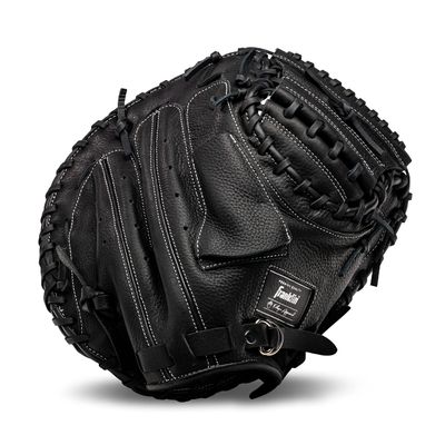 Franklin Sports CTZ5000 Baseball Fielding Glove - Men's Adult and Youth Baseball Mitt - Black Leather Cowhide Glove - 33.5" Half-Moon Web for Catchers