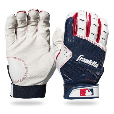 Franklin Sports 2nd-Skinz Batting Gloves - White/Navy, Youth XX-Small