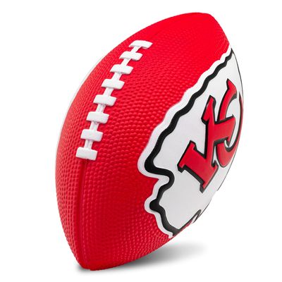 Franklin Sports NFL Kansas City Chiefs Football - Kids Foam Football - Soft Junior Size 8.5" Ball with 3D Logos - Perfect for Gameday + Tailgates