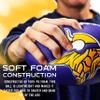 Franklin Sports NFL Minnesota Vikings Football - Kids Foam Football - Soft Junior Size 8.5" Ball with 3D Logos - Perfect for Gameday + Tailgates view 3