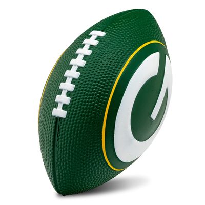 Franklin Sports NFL Green Bay Packers Football - Kids Foam Football - Soft Junior Size 8.5" Ball with 3D Logos - Perfect for Gameday + Tailgates