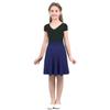 JEATHA Big Girls Solid Color Knee Length A-Line Dress Kids School Uniform Elastic Waist Pleated Skater Skirt Navy_Blue 6 view 3