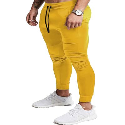 EVERWORTH Men's Joggers Sweatpants Men's Slim Jogger Pants Tapered Gym Running Workout Pant with Deep Pockets Yellow US XL Tag 3XL