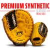 Franklin Sports Field Master First Baseman's Mitt - Adult + Youth Mitt - 12.5 Inch - Right Hand Throw - Men's + Women's - Black/Tan view 2