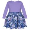 Bonny Billy Girl's Long Sleeve Solid Top and Floral Skirt Dress Size 7-8 Purple view 3