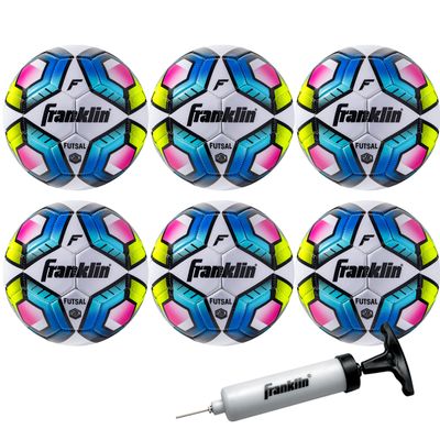 Franklin Sports Futsal Ball - Official Size 4-6 Pack with Pump, Soft Cover, High Visibility, Low Bounce, Perfect for Building Soccer Skills