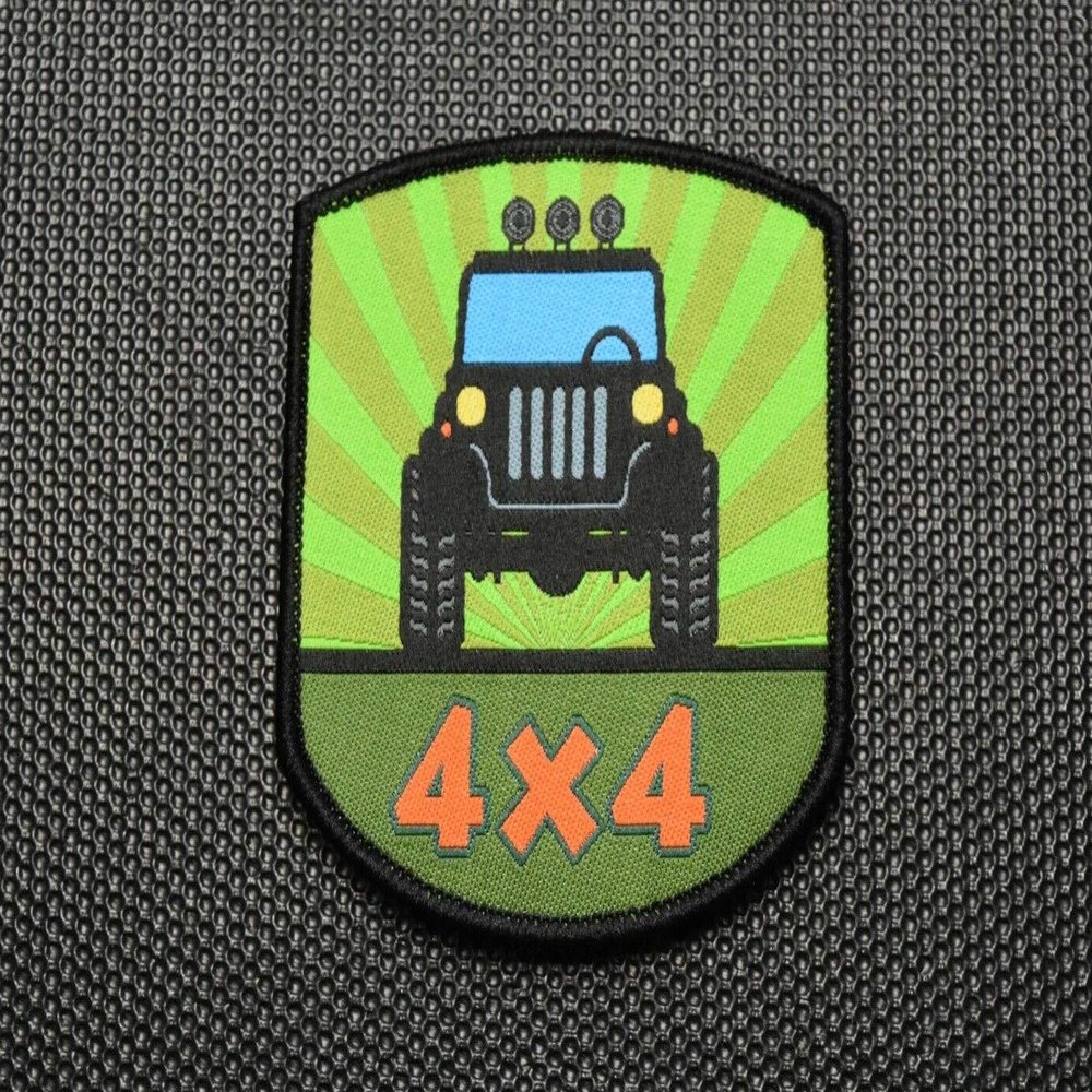 4x4 Woven Morale Patch Overland Trail 4WD Outdoors Hook & Loop Backing c