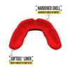 2 Pack Nxtrnd Rush Dual Layer Mouthguard, Custom Fit Sports Mouthpiece for Football, Boxing, MMA, Basketball, Hockey, Lacrosse, Youth & Adult (Red) view 3