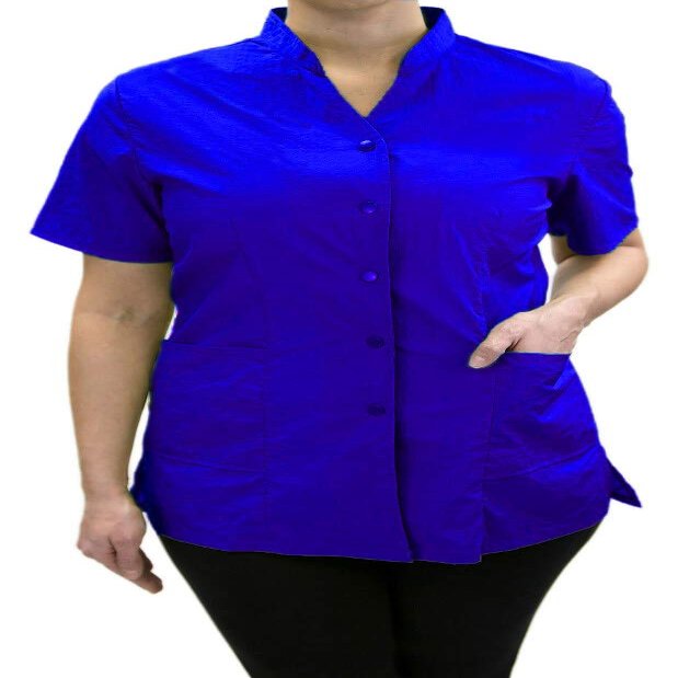 CHARLENE Anna Jacket, High Fashion Hair Stylist Nylon Uniform (2XL, Blue)