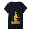 Womens Cheese Lovers Christmas Funny Merry Cheesemas Holiday Xmas V-Neck T-Shirt view 1