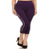 Women's High Waist Athletic Soft Non See-Through Capri Leggings Pants Dark Purple view 2