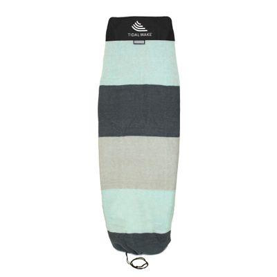 Tidal Wake TAG-IT 58" Snub Nose Surf & Wake Board Sock - Soft Wakesurf/Wakeboard Bag with Built-in Name Tab, Customizable Wake Surfboard/Wakeboard Cover Protects Your Board -Sea Foam Green & Gray