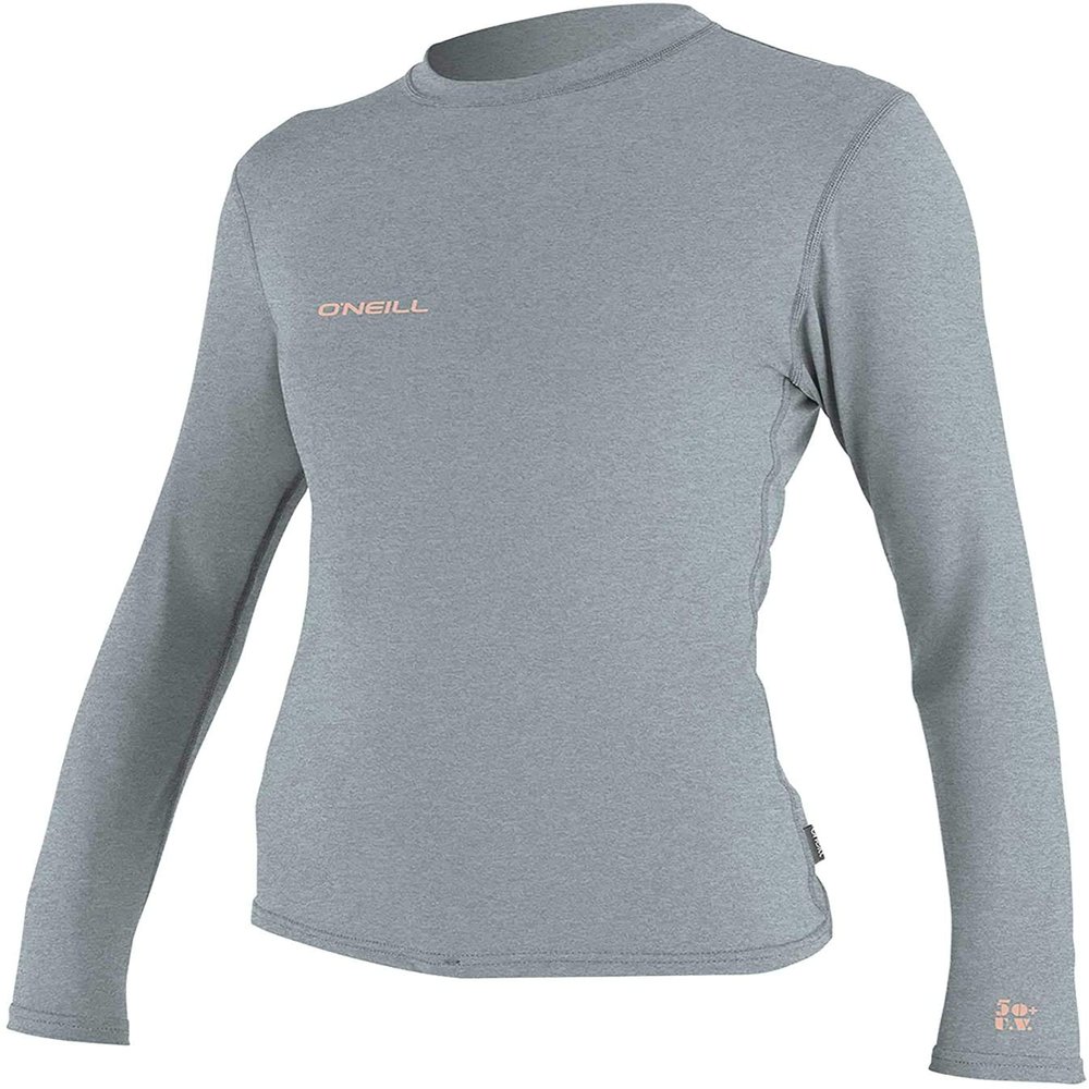 O'Neill Womens Hybrid Long Sleeve Sun Shirt, UPF 50+ Sun Protection, Rash Prevention for Surfing and All Water Activities, Cool Grey, S