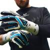 Renegade GK Talon Cryo Goalie Gloves with Pro-Tek Fingersaves | 3.5+3mm Hyper Grip & 4mm Duratek | White, Gray, Blue Soccer Goalkeeper Gloves (Size 5, Kids, Boys, Girls, Negative Cut, Level 2) view 3