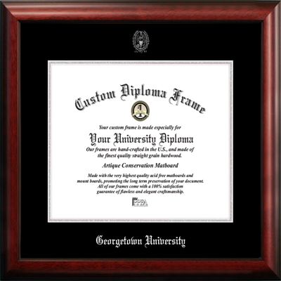Campus Images NCAA Georgetown Hoyas Unisex Silver Embossed Diploma Frame Georgetown University 17W x 14H Silver Embossed Diploma Frame Lithograph, Brown, One Size