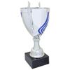 SHOP AWARDS AND GIFTS Customizable 14-1/4 Inch Silver Italian Swirl with Blue Stripes Trophy, Includes Personalization view 2