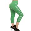 YELETE Women's High Waist Athletic Soft Non See-Through Capri Leggings Pants Kelly Green view 1
