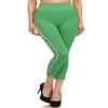 YELETE Women's High Waist Athletic Soft Non See-Through Capri Leggings Pants Kelly Green view 2