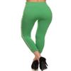 YELETE Women's High Waist Athletic Soft Non See-Through Capri Leggings Pants Kelly Green view 3