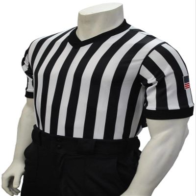 Smitty USA200-607 Men's Basketball V-Neck Body Flex Referee Shirt - with USA Flag - Made in The USA (4X-Large)