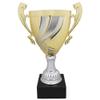 Customizable 14-1/4 Inch Silver and Gold Italian Swirl Trophy, Includes Personalization view 1