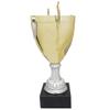 Customizable 14-1/4 Inch Silver and Gold Italian Swirl Trophy, Includes Personalization view 2