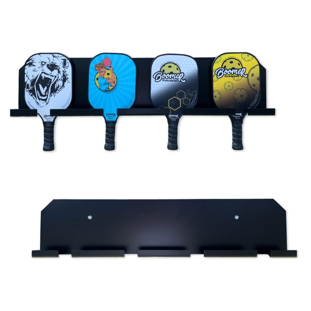 Boomer HD Pickleball Paddle Rack  Holds 4 or 8 Paddles  Track Players Next-Up on The Court  Heavy-Duty 1/8 Steel with Weather-Proof Powder Coating