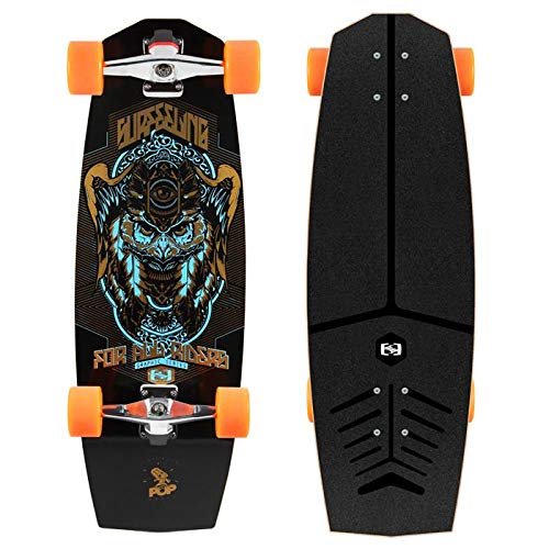 Surfeeling USA Mr. Pop Surf Style Skateboard - Black Graphic