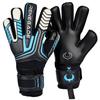 Renegade GK Vulcan Trident Goalie Gloves with Pro-Tek Fingersaves | 3.5+3mm Hyper Grip & 4mm Duratek | Black & Blue Soccer Goalkeeper Gloves (Size 6, Youth, Kids, Negative Cut, Level 3) view 1