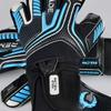 Renegade GK Vulcan Trident Goalie Gloves with Pro-Tek Fingersaves | 3.5+3mm Hyper Grip & 4mm Duratek | Black & Blue Soccer Goalkeeper Gloves (Size 6, Youth, Kids, Negative Cut, Level 3) view 3