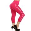 YELETE Women's High Waist Athletic Soft Non See-Through Capri Leggings Pants Fuschia view 1