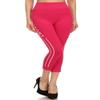 YELETE Women's High Waist Athletic Soft Non See-Through Capri Leggings Pants Fuschia view 2