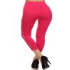 YELETE Women's High Waist Athletic Soft Non See-Through Capri Leggings Pants Fuschia view 3