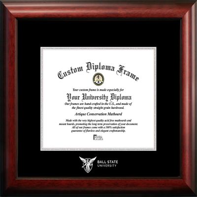 NCAA Ball State Cardinals Unisex Silver Embossed Diploma Frame Ball State University 10W x 8H Silver Embossed Diploma Frame, Brown, One Size