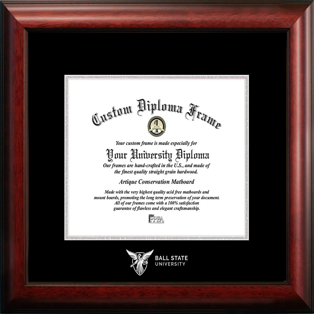 NCAA Ball State Cardinals Unisex Silver Embossed Diploma Frame Ball State University 10W x 8H Silver Embossed Diploma Frame, Brown, One Size