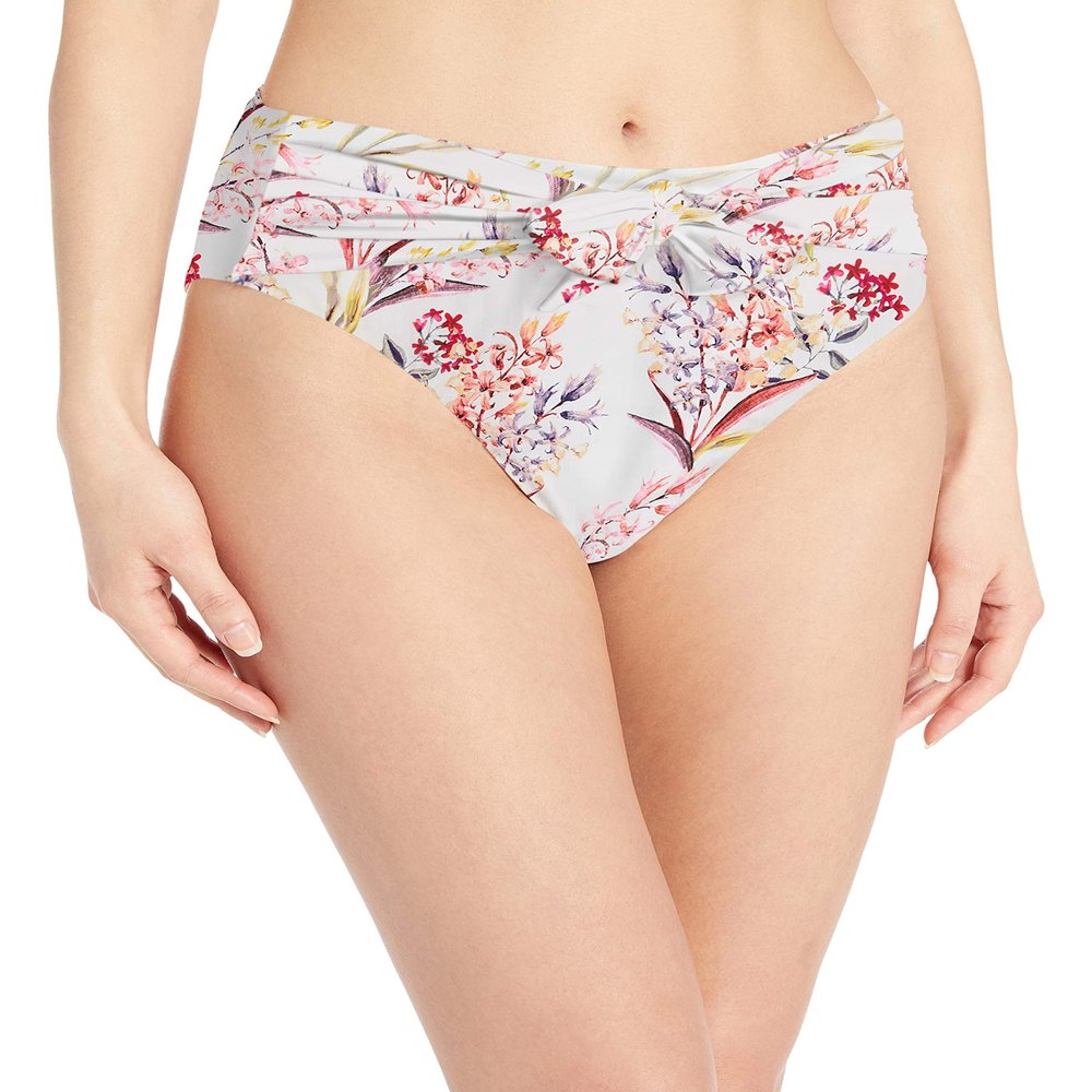 Vicious Young Babes - VYB Women's Standard High Wait Bow Tie Swimsuit Bikini Bottom, Meadow White, L