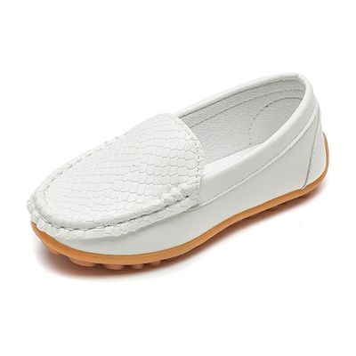 YWPENGCAI Toddler Slip-on Shoes Boys Loafers Candy Colors Girls Moccasins White