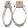 Showman Engraved Aluminum Oxbow Stirrups w/Leather Covered Tread view 1