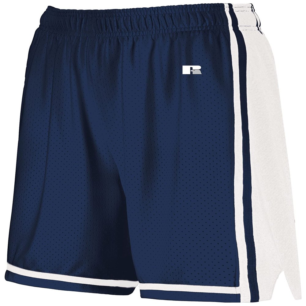 Russell Athletic Ladies Legacy Basketball Shorts Navy/White S