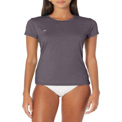 O'Neill Womens Hybrid Short Sleeve Sun Shirt, UPF 50+ Sun Protection, Rash Prevention for Surfing and All Water Activities, Slate, X-Large