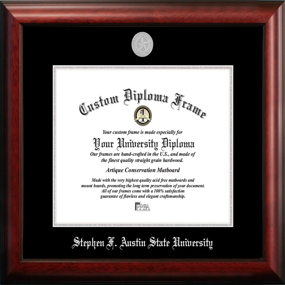 Campus Images NCAA Stephen F. Austin Lumberjacks Unisex Silver Embossed Diploma Frame Stephen F Austin 14W x 11H Silver Embossed Diploma Frame, Brown, One Size