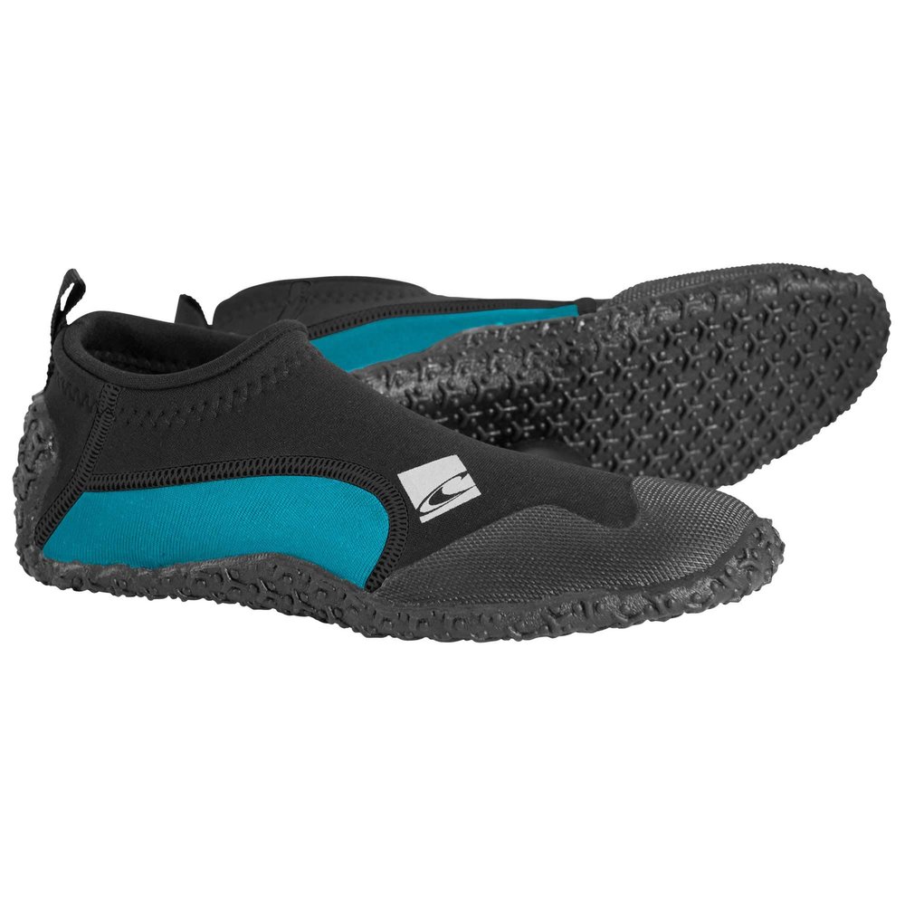 O'Neill Men's Reactor 2mm Wetsuit Reef Boot, Water Shoe, Anatomical Fit with Round Toe, Durable Rubber Sole for Surfing, Paddleboarding, Snorkeling, Black/Turquoise, 12